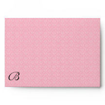 Pink Damask with Black Monogram