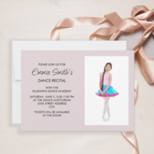 Pink Dance Recital Photo Invite