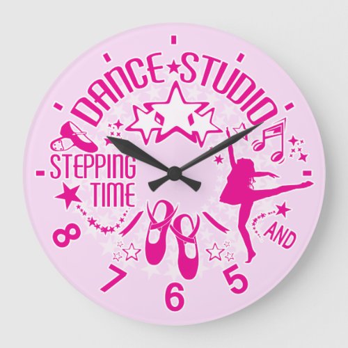 Pink Dance Studio Large Clock