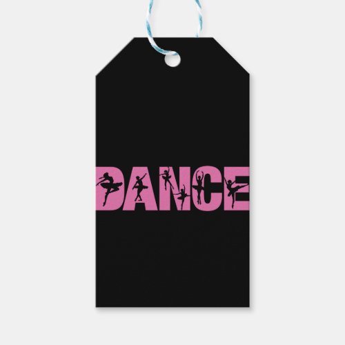Pink DANCE with Ballerina Cutouts Gift Tags
