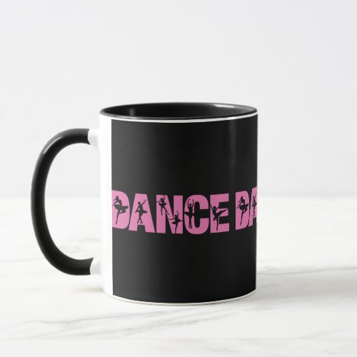 Pink DANCE with Ballerina Cutouts Mug