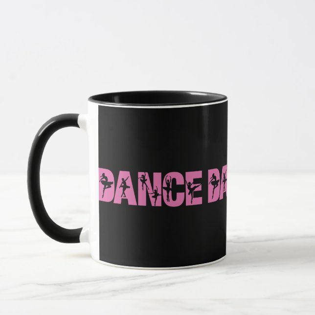 Pink DANCE with Ballerina Cutouts Mug (Left)