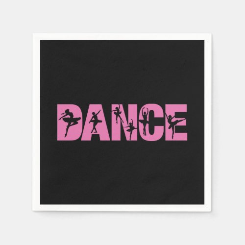 Pink DANCE with Ballerina Cutouts Napkins