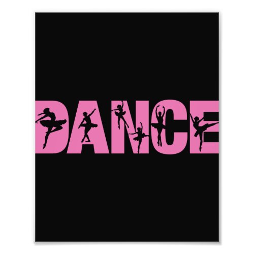 Pink DANCE with Ballerina Cutouts Photo Print