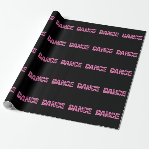 Pink DANCE with Ballerina Cutouts Wrapping Paper