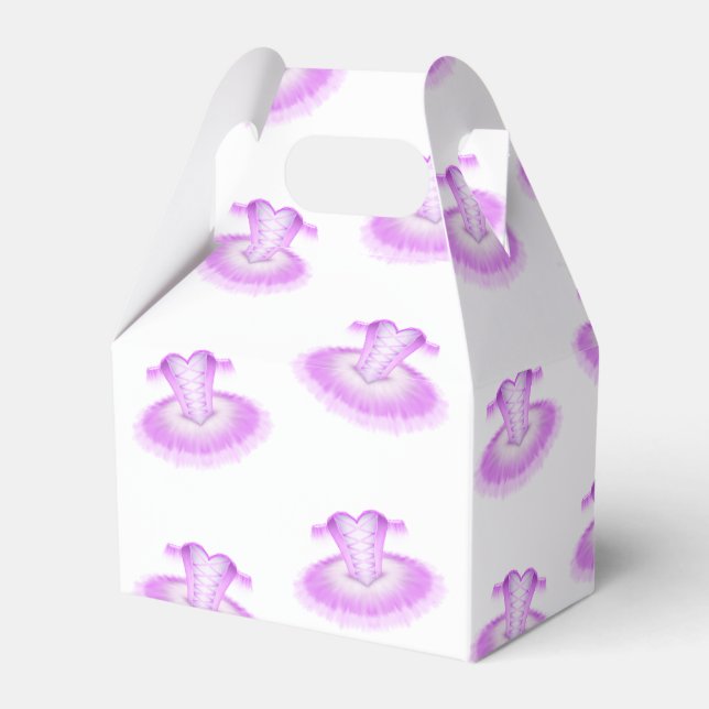 Pink Dancer Birthday Tutu Ballet Favor Boxes (Front Side)