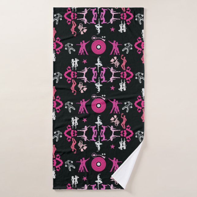 Pink Dancer Patterned Home Decor Bath Towel (Bath Towel)