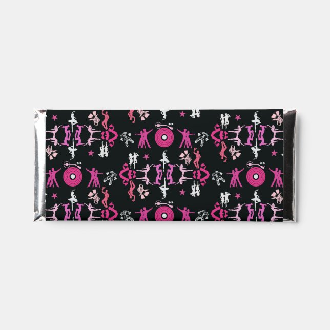 Pink Dancer Patterned Home Decor Hershey Bar Favors (Front)