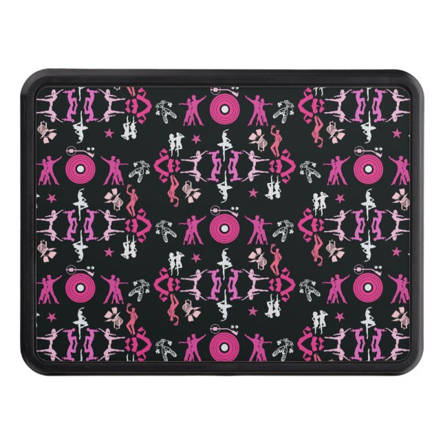 Pink Dancer Patterned Home Decor Hitch Cover (Front)