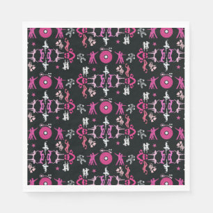 Pink Dancer Patterned Home Decor Napkins