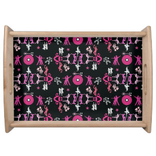 Pink Dancer Patterned Home Decor Serving Tray