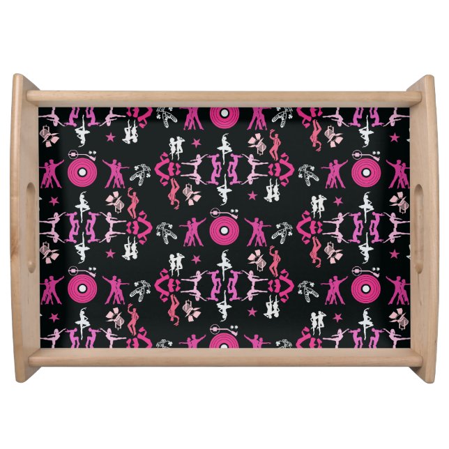 Pink Dancer Patterned Home Decor Serving Tray (Front)
