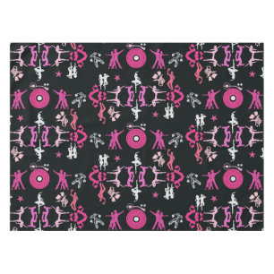 Pink Dancer Patterned Home Decor Tablecloth