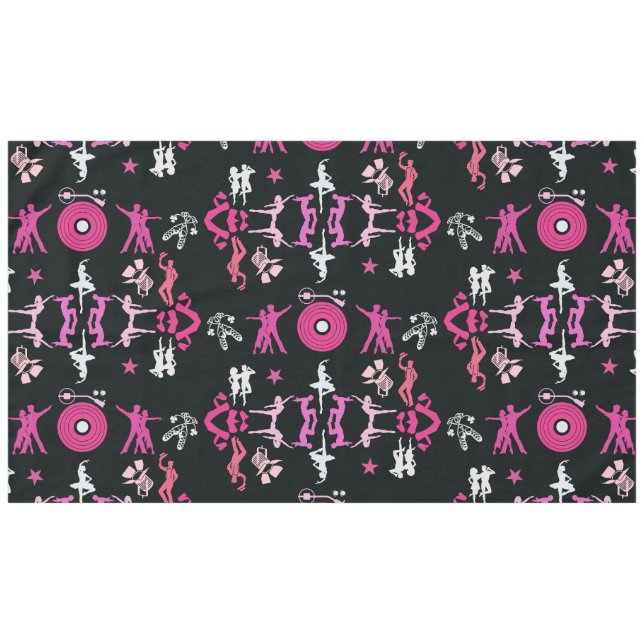 Pink Dancer Patterned Home Decor Tablecloth (Front (Horizontal))