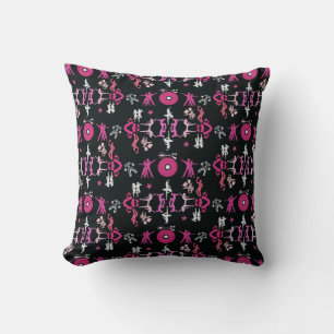 Pink Dancer Patterned Home Decor Throw Pillow