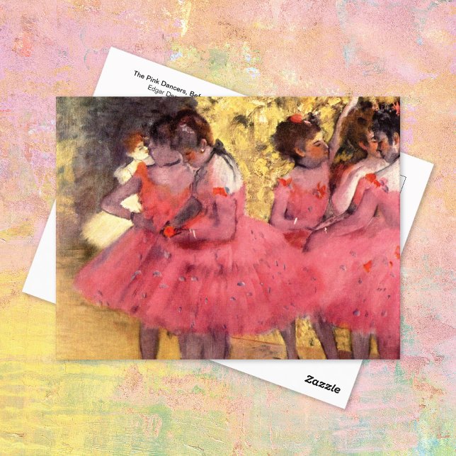 Pink Dancers Before the Ballet Edgar Degas Postcard (Creator Uploaded)