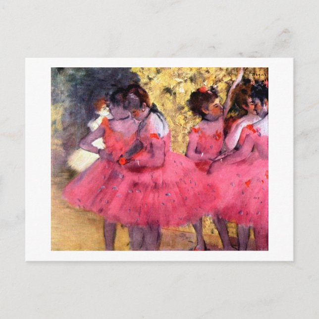 Pink Dancers, Edgar Degas Postcard (Front)