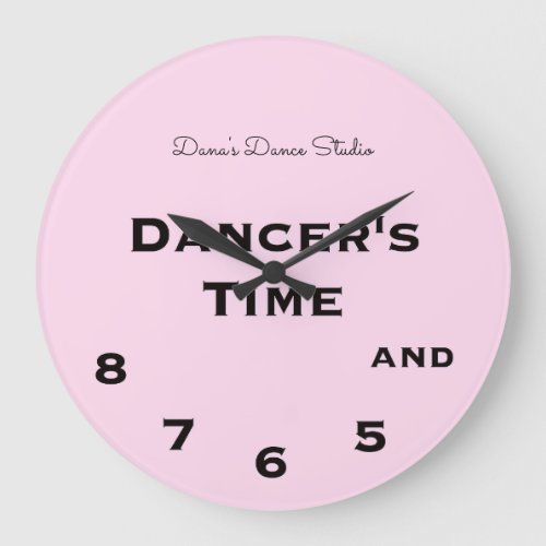 Pink Dancers Time 5 6 7 and 8 Novelty Round Clo Large Clock