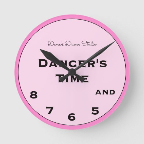 Pink Dancers Time 5 6 7 and 8 Novelty Round Clo Round Clock