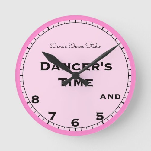 Pink Dancers Time 5 6 7 and 8 Novelty Round Clock