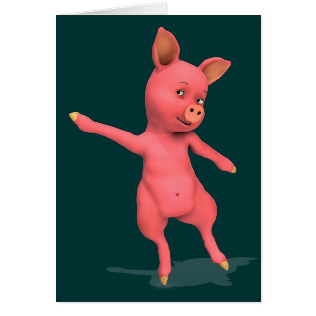 Pink Dancing Pig Cards (Front)