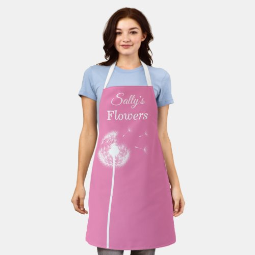 Pink Dandelion Apron