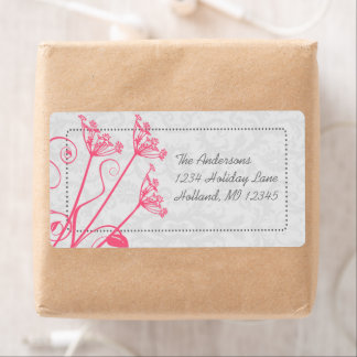 Pink Dandelion Damask Return Address Labels