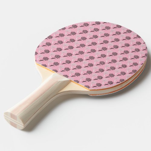 Pink Dandelion Flower Pattern Ping Pong Paddle