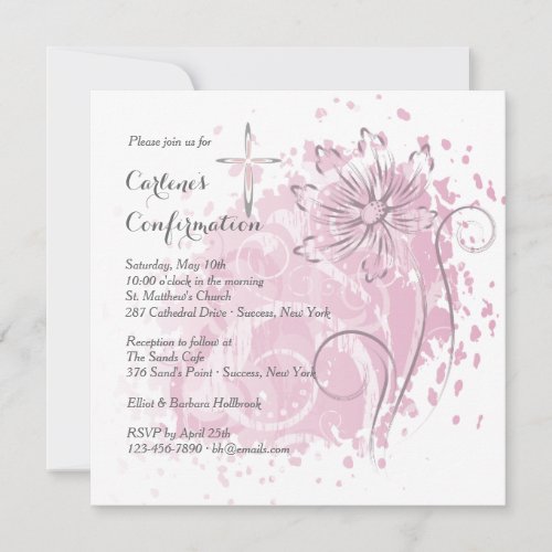 Pink Dandelion Invitation