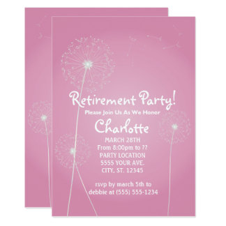 Pink Retirement Party Invitations & Announcements | Zazzle