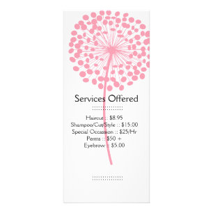 Pink Dandelion Services Rack Card