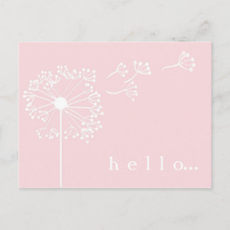 Pink Dandelion Stationary Postcard