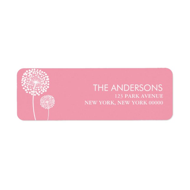 Pink Dandelions Label (Front)