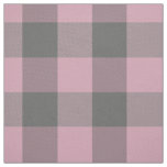 pink dark gray buffalo plaid fabric