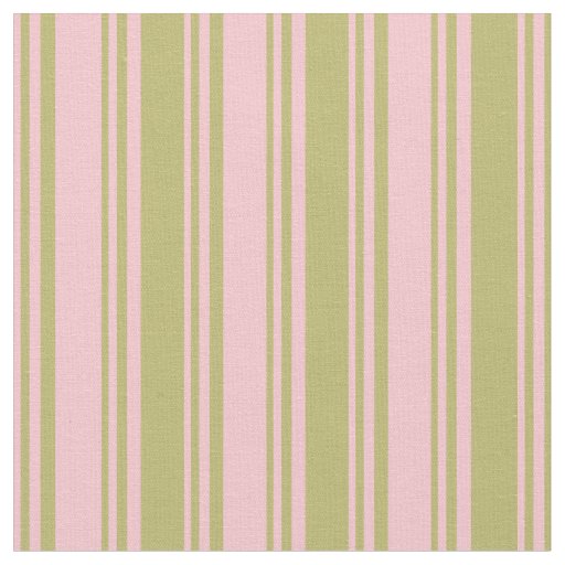Pink & Dark Khaki Striped/Lined Pattern Fabric