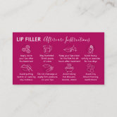 Feminine Pink Lip Filler Aftercare Instructions Business Card, Zazzle in  2023