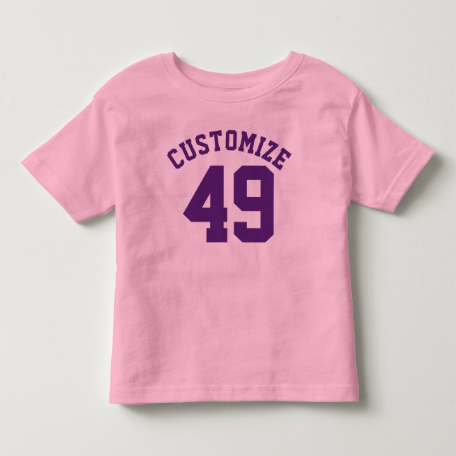 Pink & Dark Purple Toddler | Sports Jersey Design T-shirt (Front)