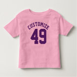 Pink &amp; Dark Purple Toddler | Sports Jersey Design Toddler T-shirt at Zazzle