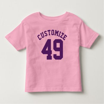 Pink & Dark Purple Toddler | Sports Jersey Design Toddler T-shirt by Sports_Jersey_Design at Zazzle