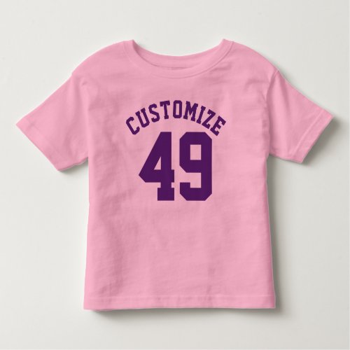 Pink  Dark Purple Toddler  Sports Jersey Design Toddler T_shirt