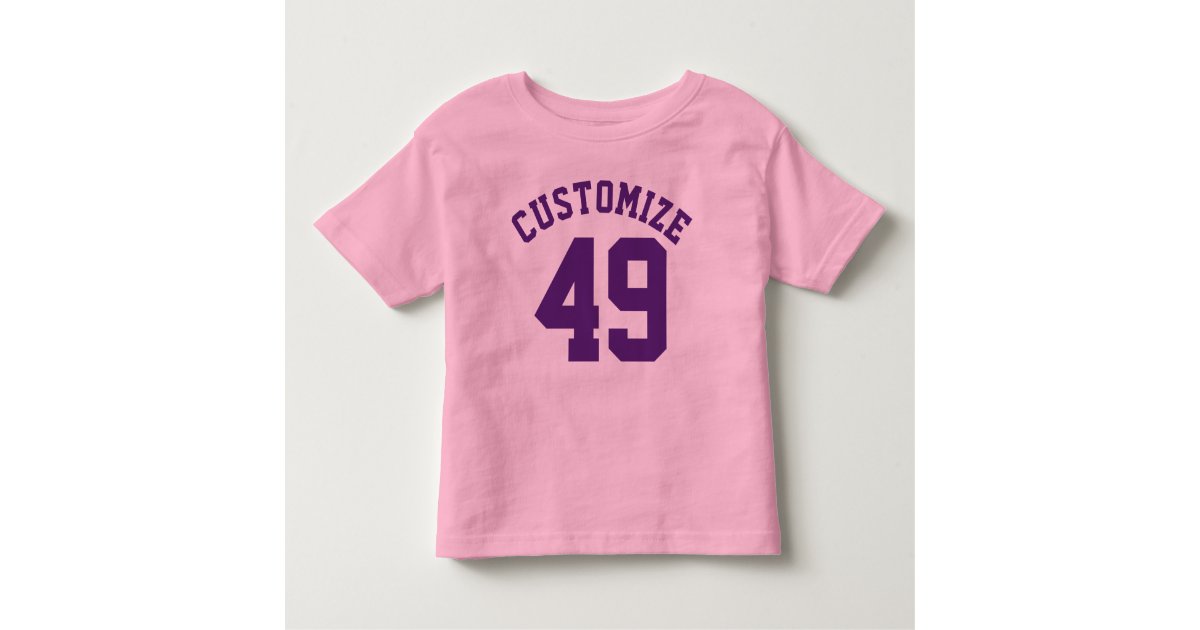 Pink & Dark Purple Toddler  Sports Jersey Design Toddler T-shirt