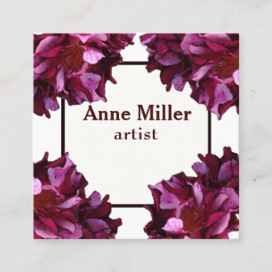 Pink& Dark Red Roses Floral Business Card