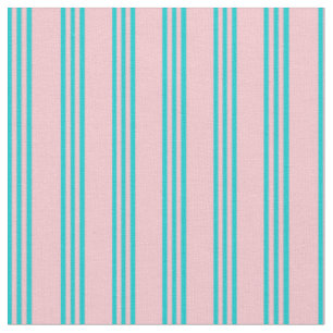 Pink & Dark Turquoise Colored Pattern Fabric