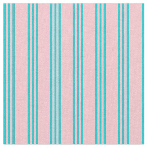 Pink & Dark Turquoise Colored Pattern Fabric