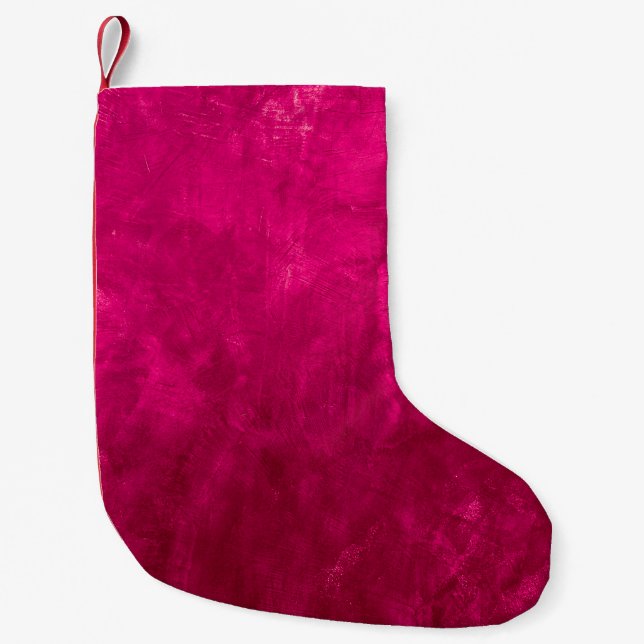 Pink Dark Wall: Abstract Texture. Small Christmas Stocking (Front)