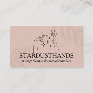 Pink Darken Light Stars Between Hands Business Card
