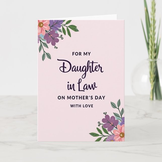 Pink Daughter In Law Card (Front)