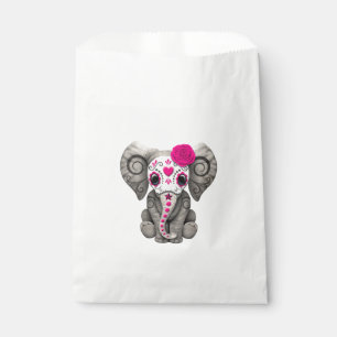 Pink Day of the Dead Elephant Favor Bag
