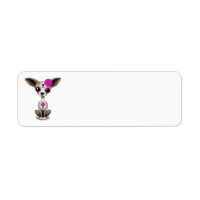 Pink Day of the Dead Sugar Skull Chihuahua Puppy