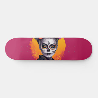 Pink Day of the Dead Woman Skateboard